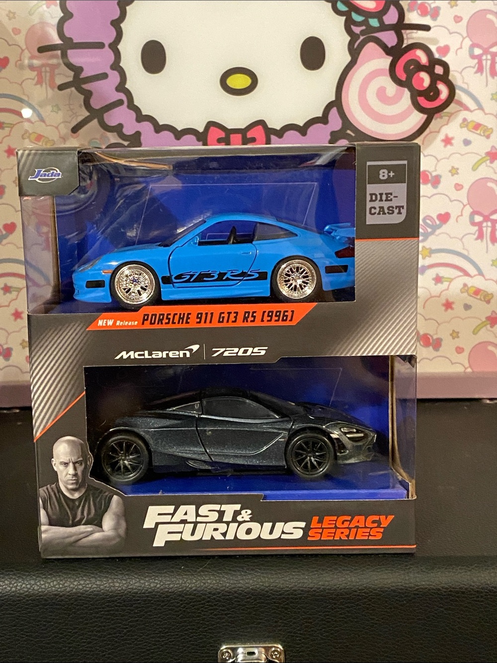 NIB 1:32 F&F Die-Cast Car Set - Blue Porsche 911 GT3 RS & Black McLaren 720S 💙🖤